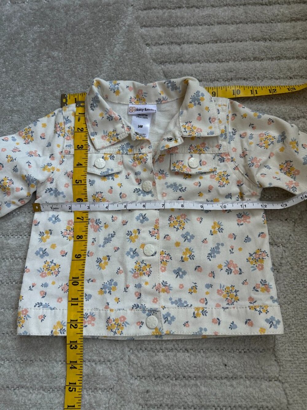 Daisy Fuentes Baby Girl Floral Denim Jacket 24M Cotton Cottagecore Trucker